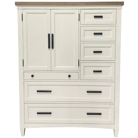 Modern Farmhouse 2-Door Bedroom Chest with Built-in Workstation
