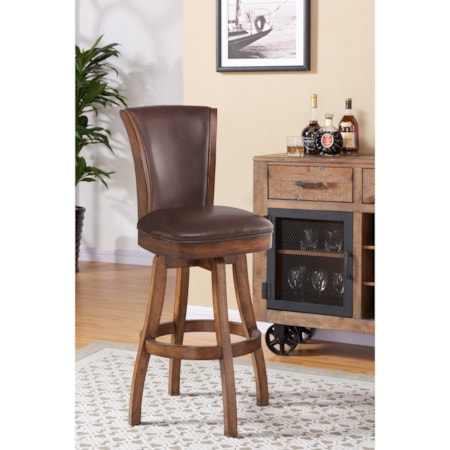 26&quot; Counter Height Swivel Wood Barstool