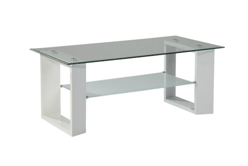 Contemporary Coffee Table with Glass Tabletop