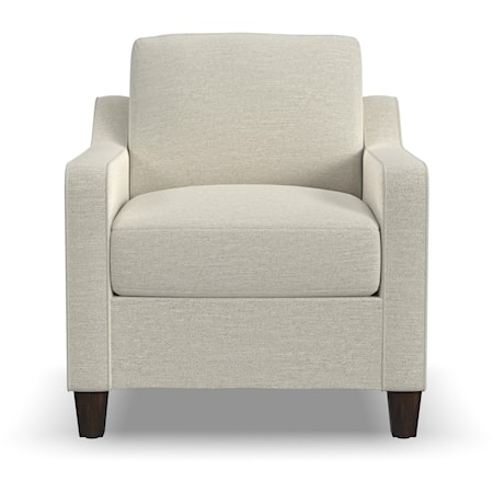 Transitional Chair with Sloped Track Arms