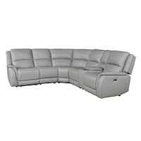 Casual Leather 6-Piece Power Reclining Sectional Sofa