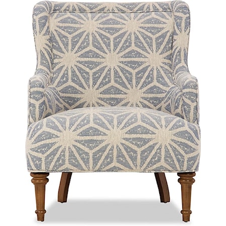Traditional Wing Accent Chair with Turned Legs