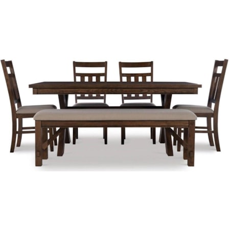 6 Piece Table, Bench &amp; Chair Set