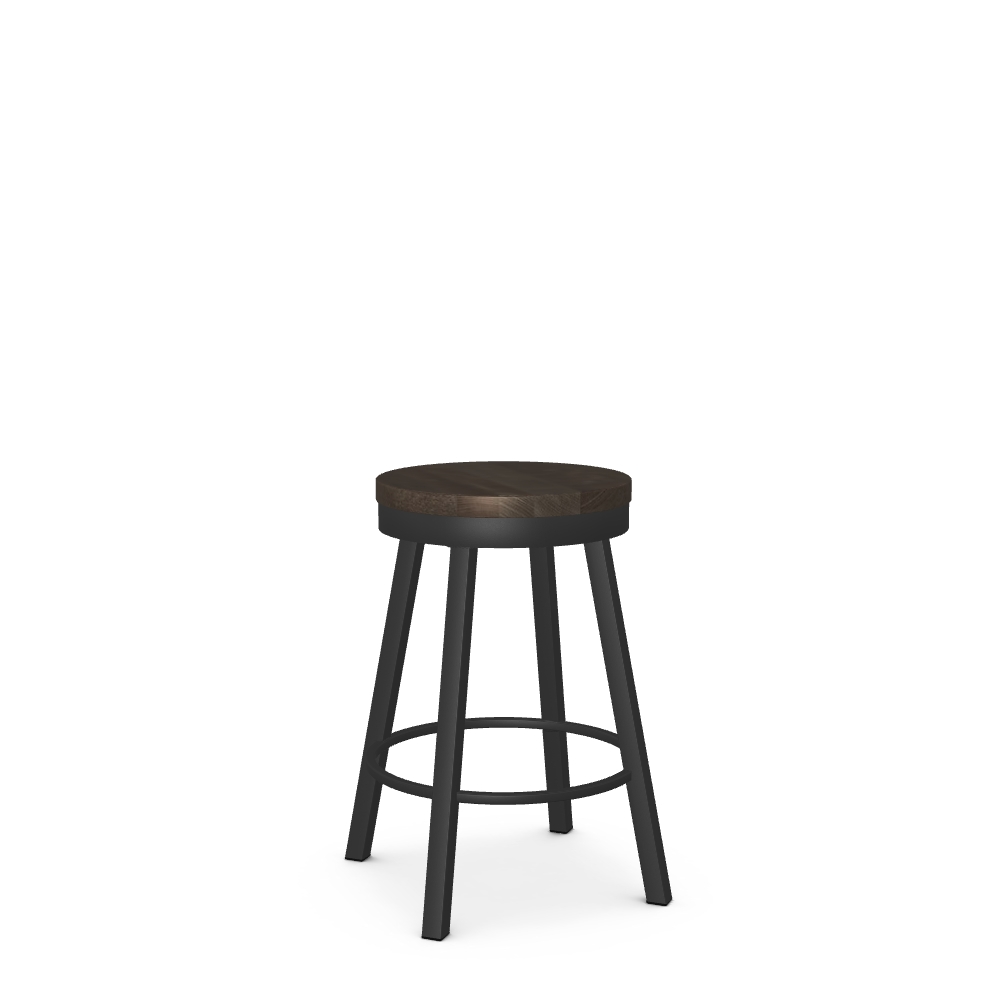 Counter Height Swivel Stool with Wood Seat