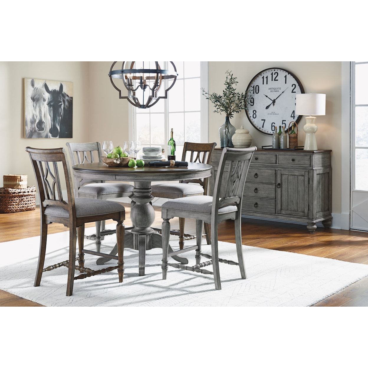 Flexsteel Wynwood Collection Plymouth 5-Piece Counter Height Table and Chair Set