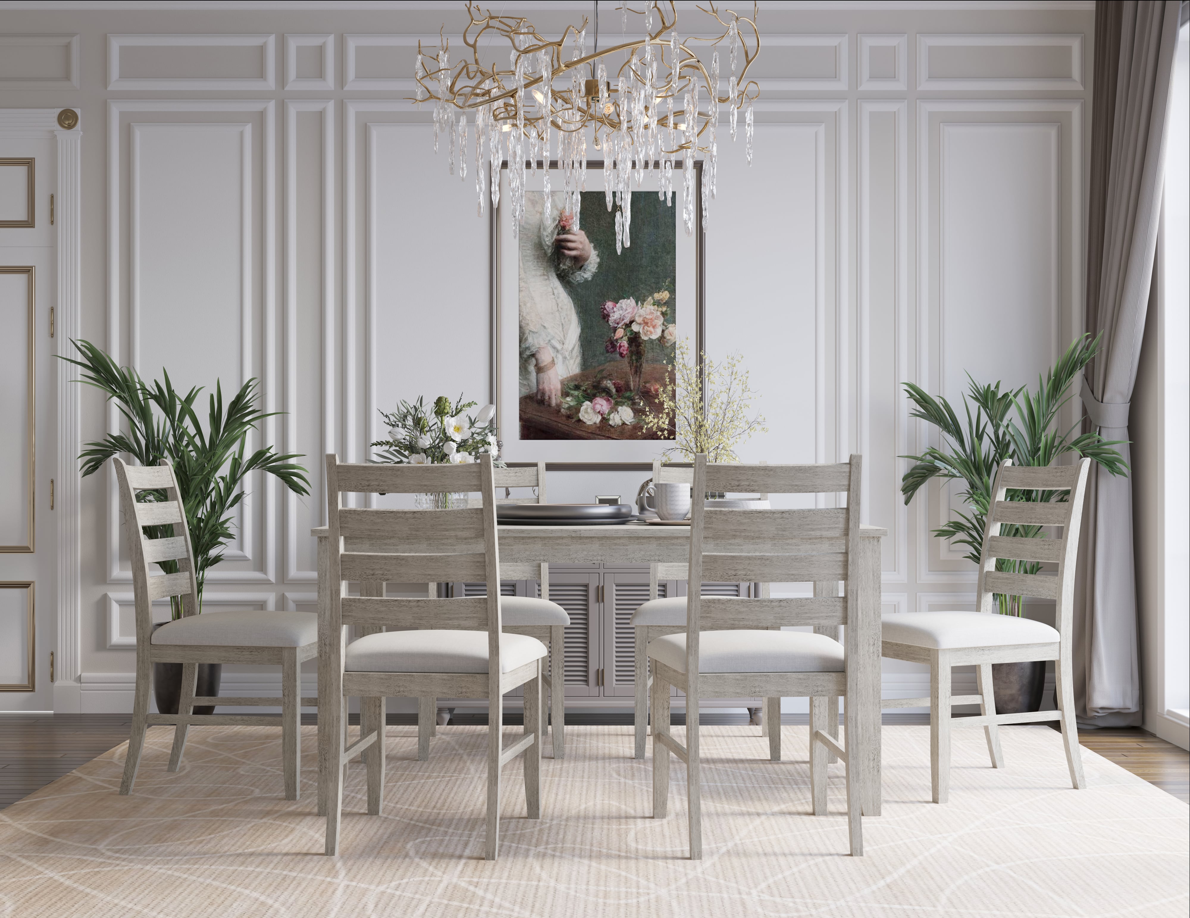 New Classic Pascal D1652G10 Farmhouse Rectangular Dining Table