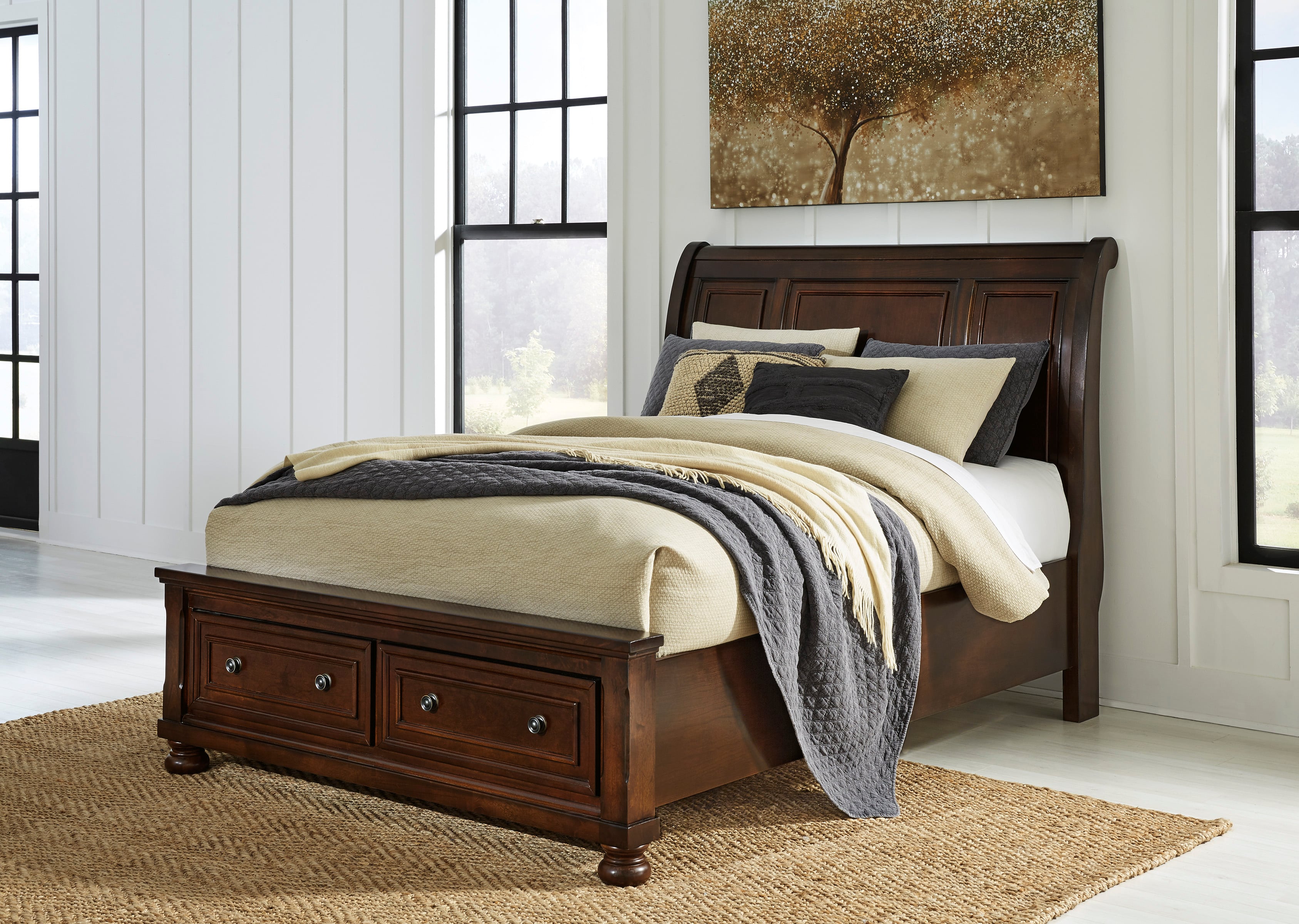 ashley furniture queen bed frame with storage