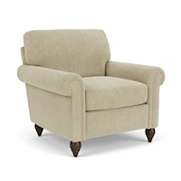 Transitional Accent Chair with Rolled Arms