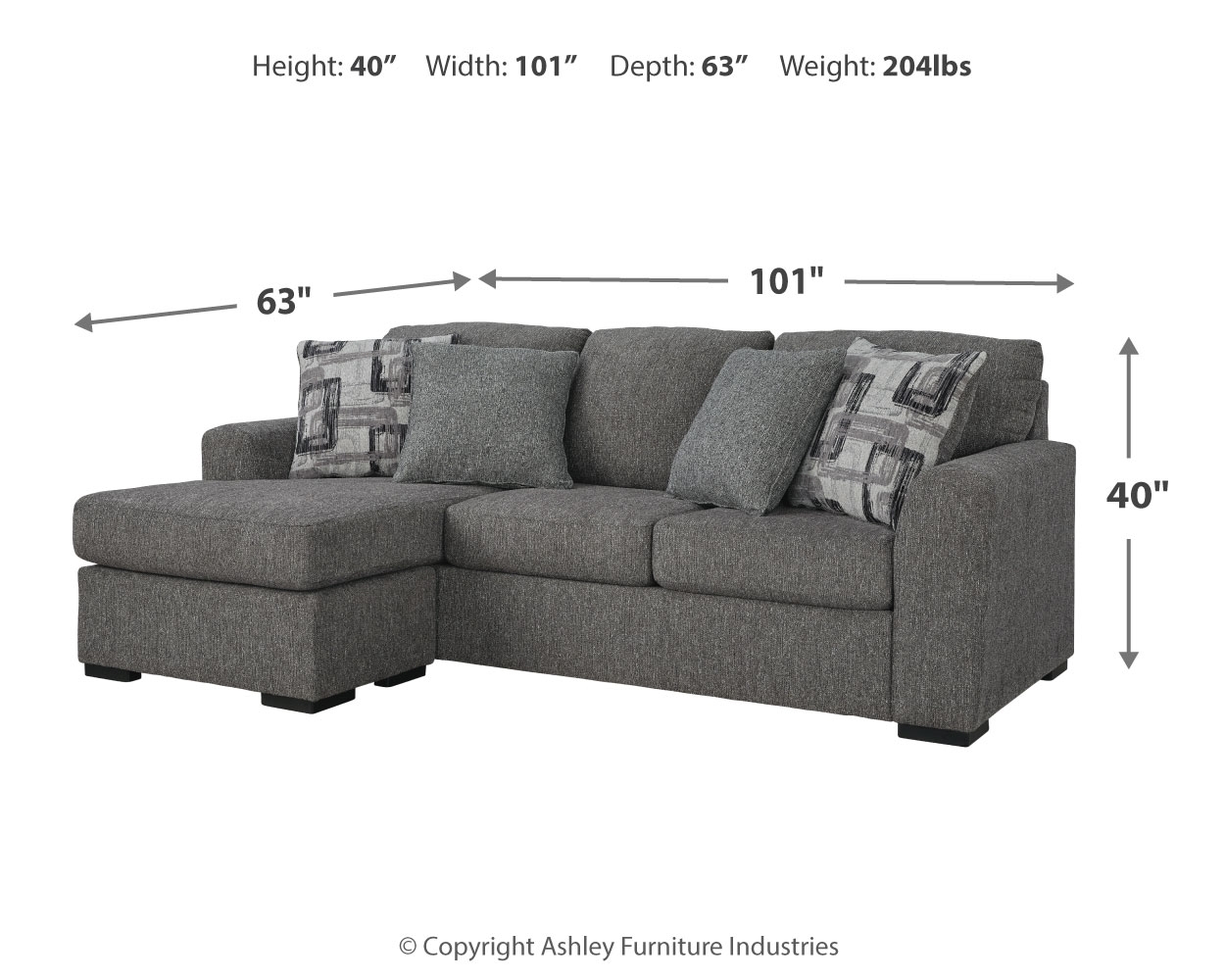 Signature Design by Ashley Gardiner Sofa Chaise And Ottoman