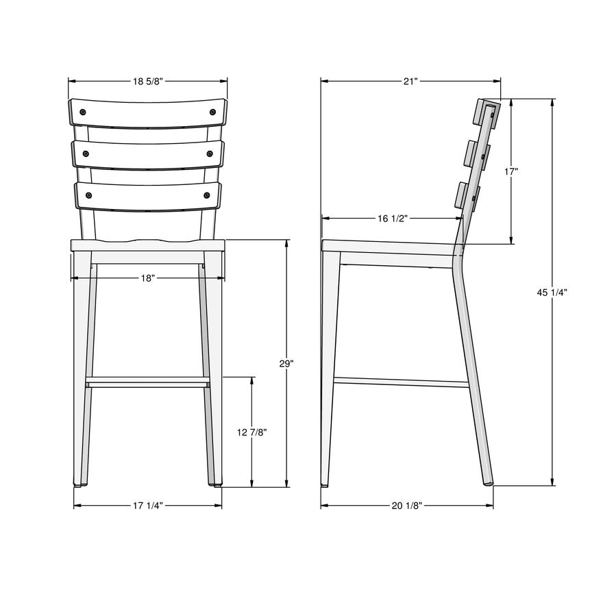 Ladder Back Bar Stool