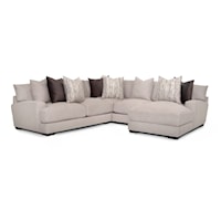 Contemporary 4-Piece Sectional Sofa with Wide Chaise