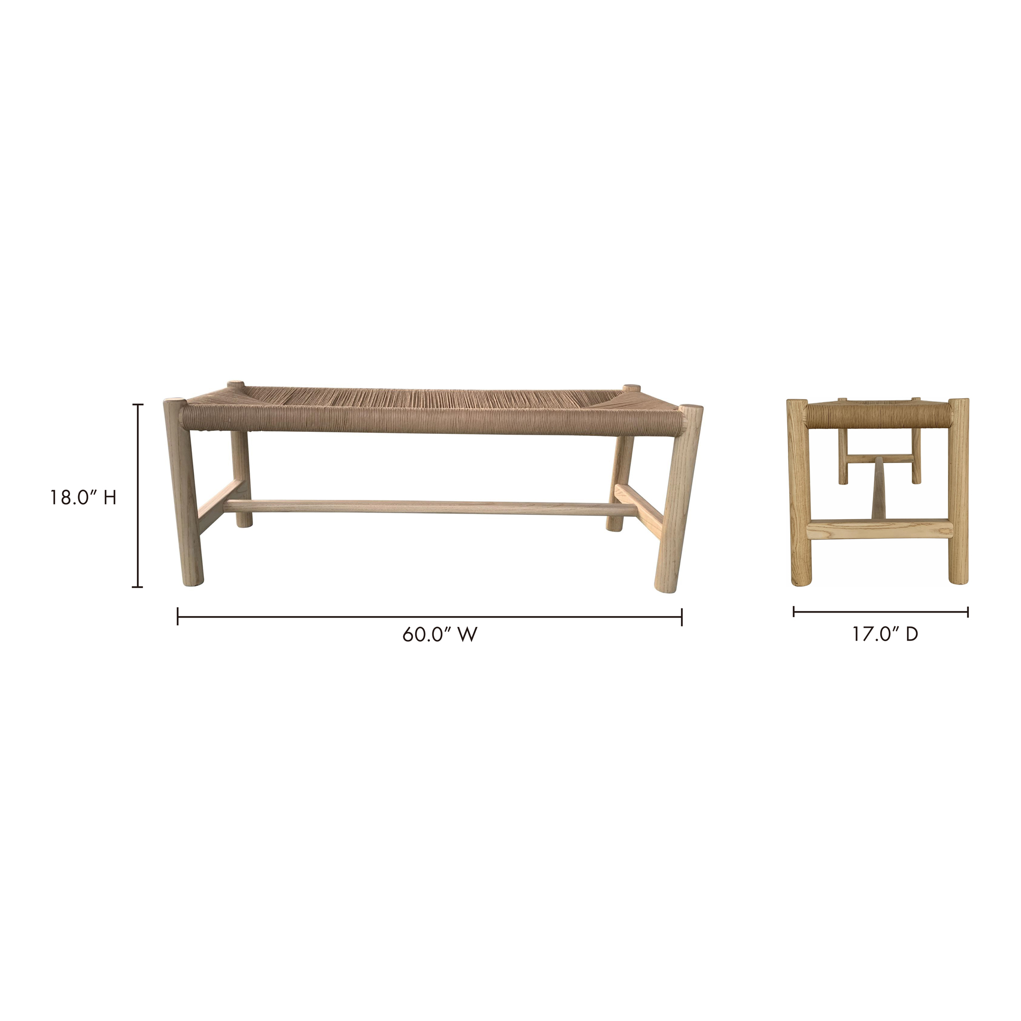 Moe's Home Collection Hawthorn Hawthorn Bench Large Natural