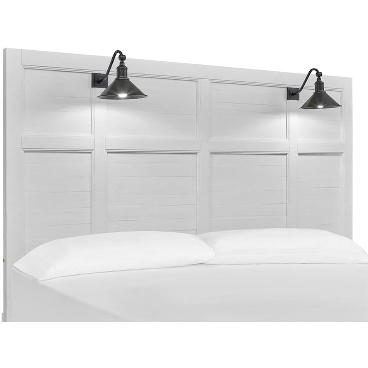 Magnussen Home Heron Cove Bedroom Queen Lamp Panel Storage Bed