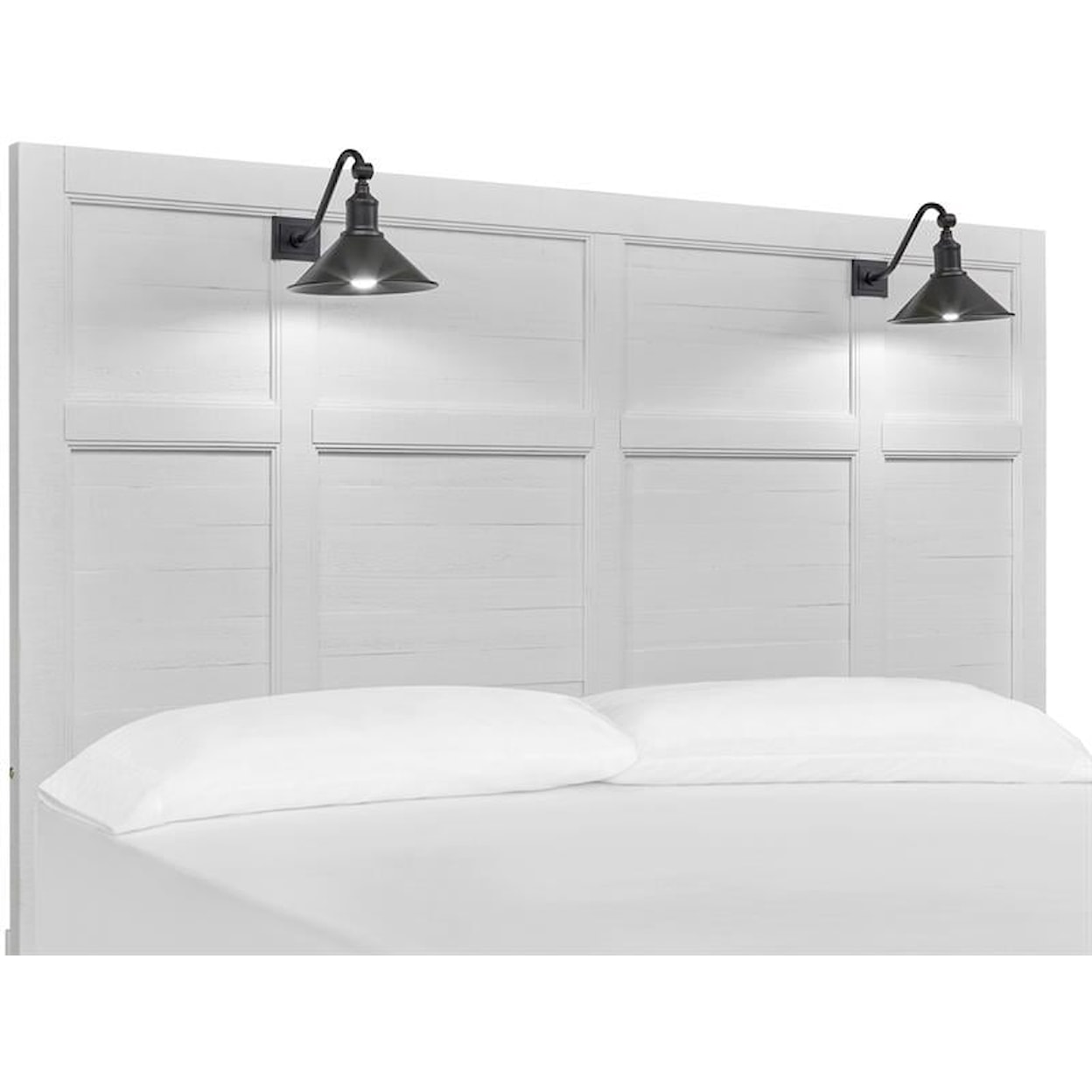 Magnussen Home Heron Cove Bedroom King Lamp Panel Storage Bed