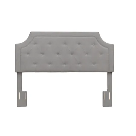 Queen Upholstered Headboard, Gray Fabric