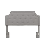 Queen Upholstered Headboard, Gray Fabric