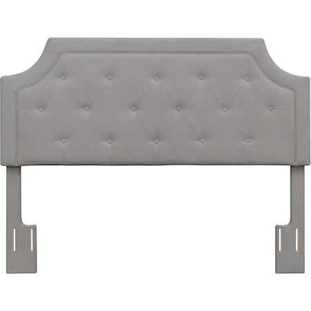 Queen Upholstered Headboard, Gray Fabric
