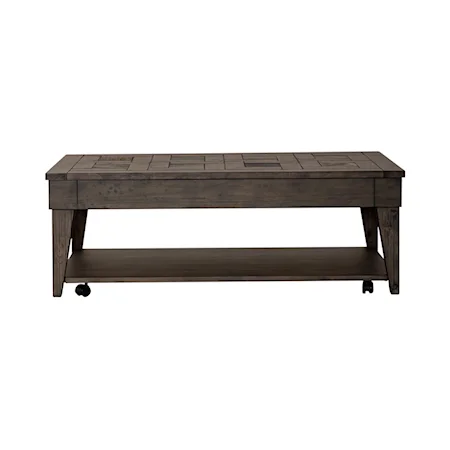 Rustic Contemporary Lift Top Cocktail Table
