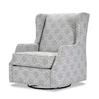 Casual Swivel Glider Chair with Winged Back
