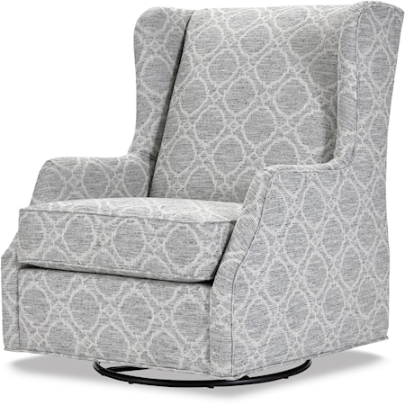 Casual Swivel Glider Chair with Winged Back