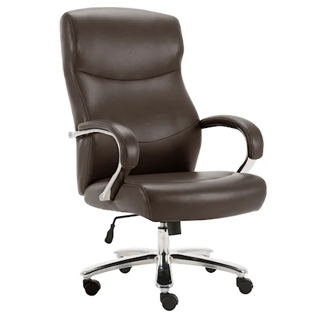 Contemporary Desk Chair with Adjustable Seat and Metal Base