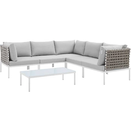 Outdoor 6-Piece Aluminum Sectional