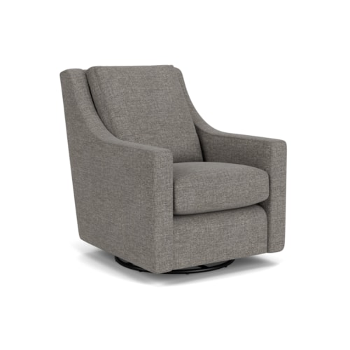 Contemporary Swivel Glider with Sloped Arms