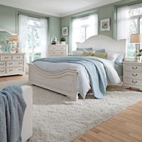 Transitional 4-Piece California King Bedroom Set with Bracket Feet