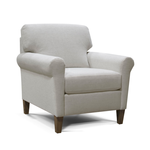 Transitional Accent Chair with Tapered Legs