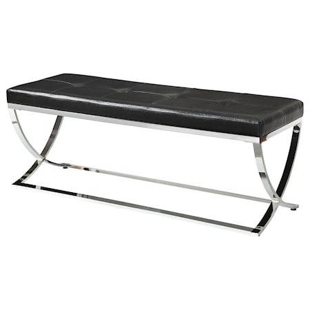 Walton Leatherette Tufted Accent Bench