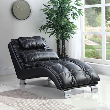 Dilleston Faux Leather Tufted Chaise