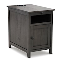 Gray Chairside End Table