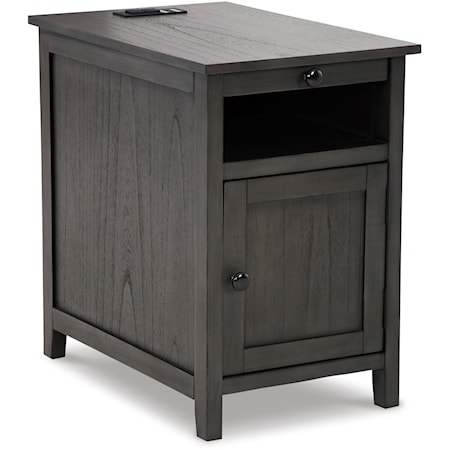 Gray Chairside End Table