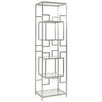 Suspension Slim Etagere with Five Glass Shelves