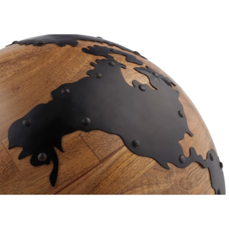 Alameda Natural/Black Globe Sculpture