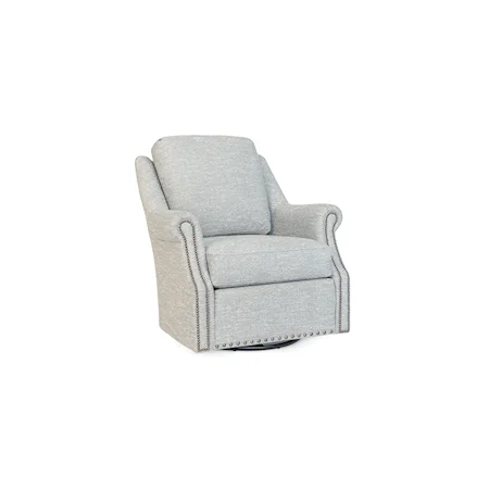 Swivel Glider Chair with Rolled Arms