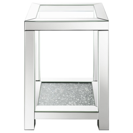 Valentina 1-shelf Glass Top Side End Table