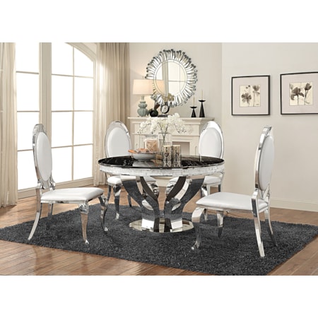 Anchorage 5-piece Stainless Steel Dining Set