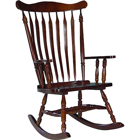 Traditional Rocking Chair with Turned Spindle Accents