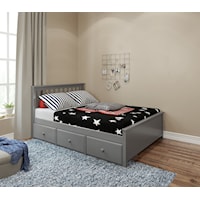 Dover Youth Full Bed in Grey