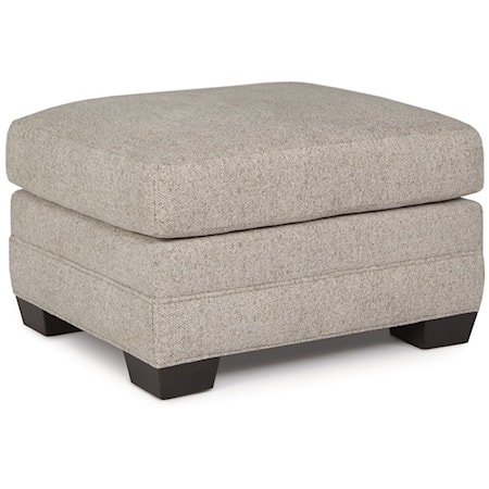 Transitional Accent Ottoman with Tapered Block Legs