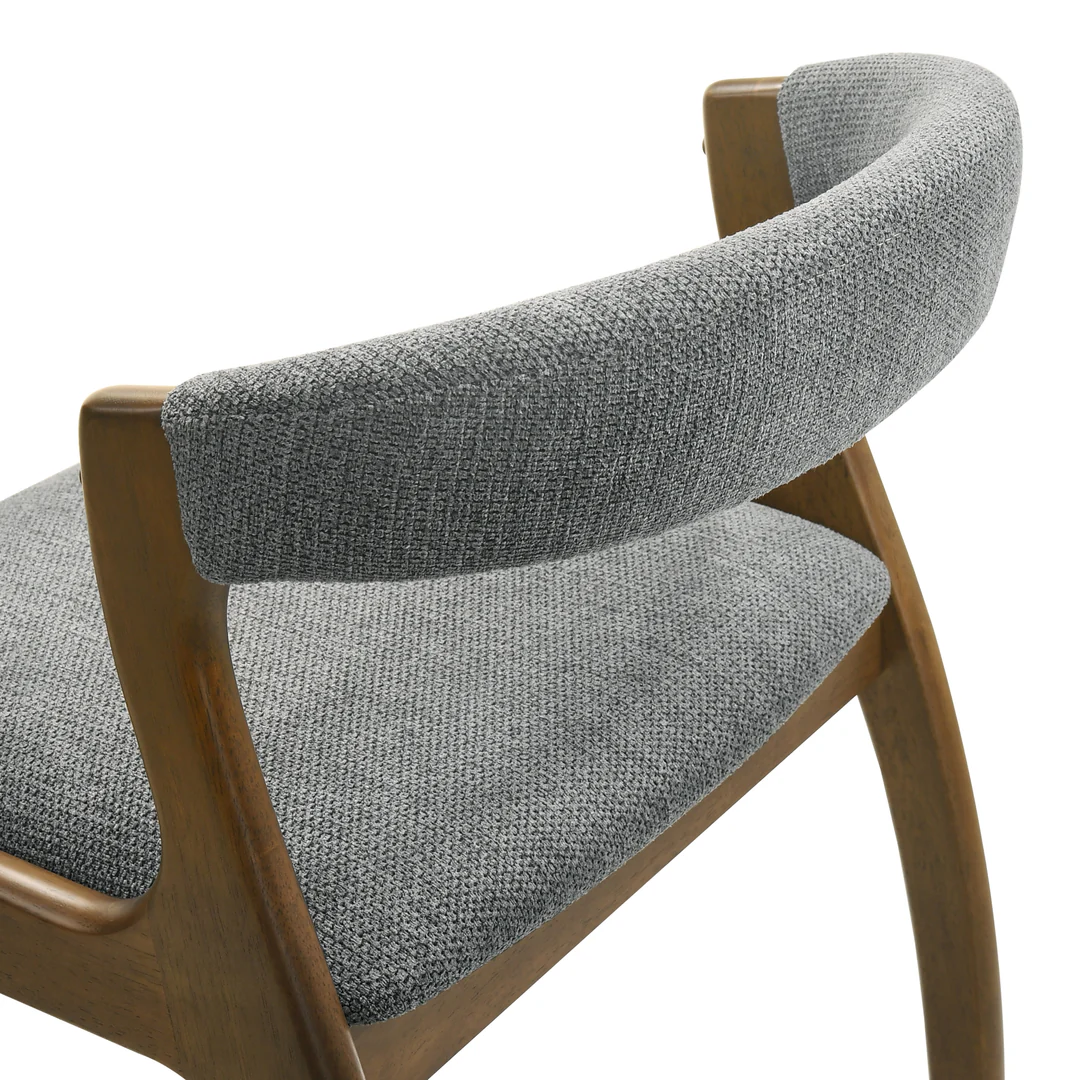 Armen Living Ileena Upholstered Open Barrel-Back Dining Chair