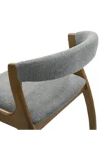 Armen Living Ileena Mid-Century Modern Upholstered Open Barrel-Back Dining Chair
