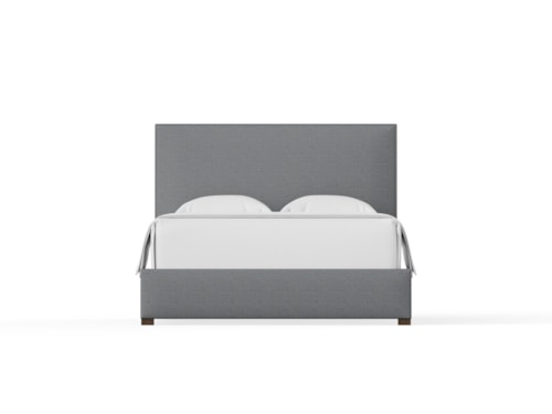 Transitional King Upholstered Bed with Platform Footboard