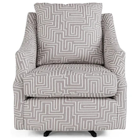 Contemporary Swivel Chair with Reversible Seat Cushion