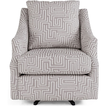 Contemporary Swivel Chair with Reversible Seat Cushion