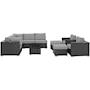 Modway Sojourn Outdoor 10 Piece Sectional Set