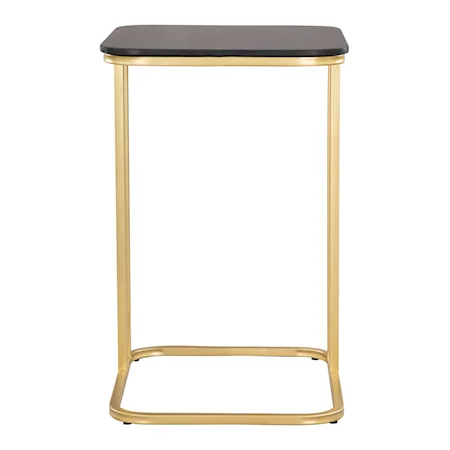 Alma C-Side Marble Table Black & Gold