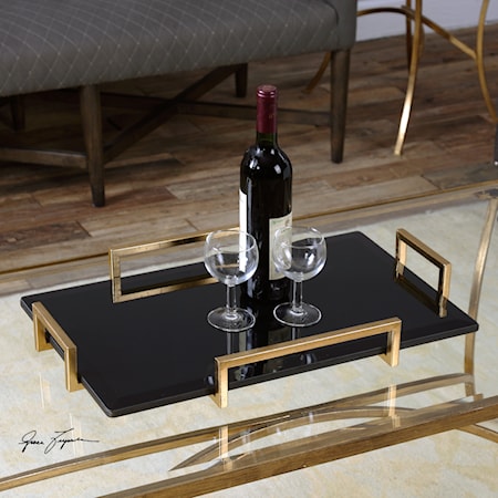 Ettore Black Glass Tray