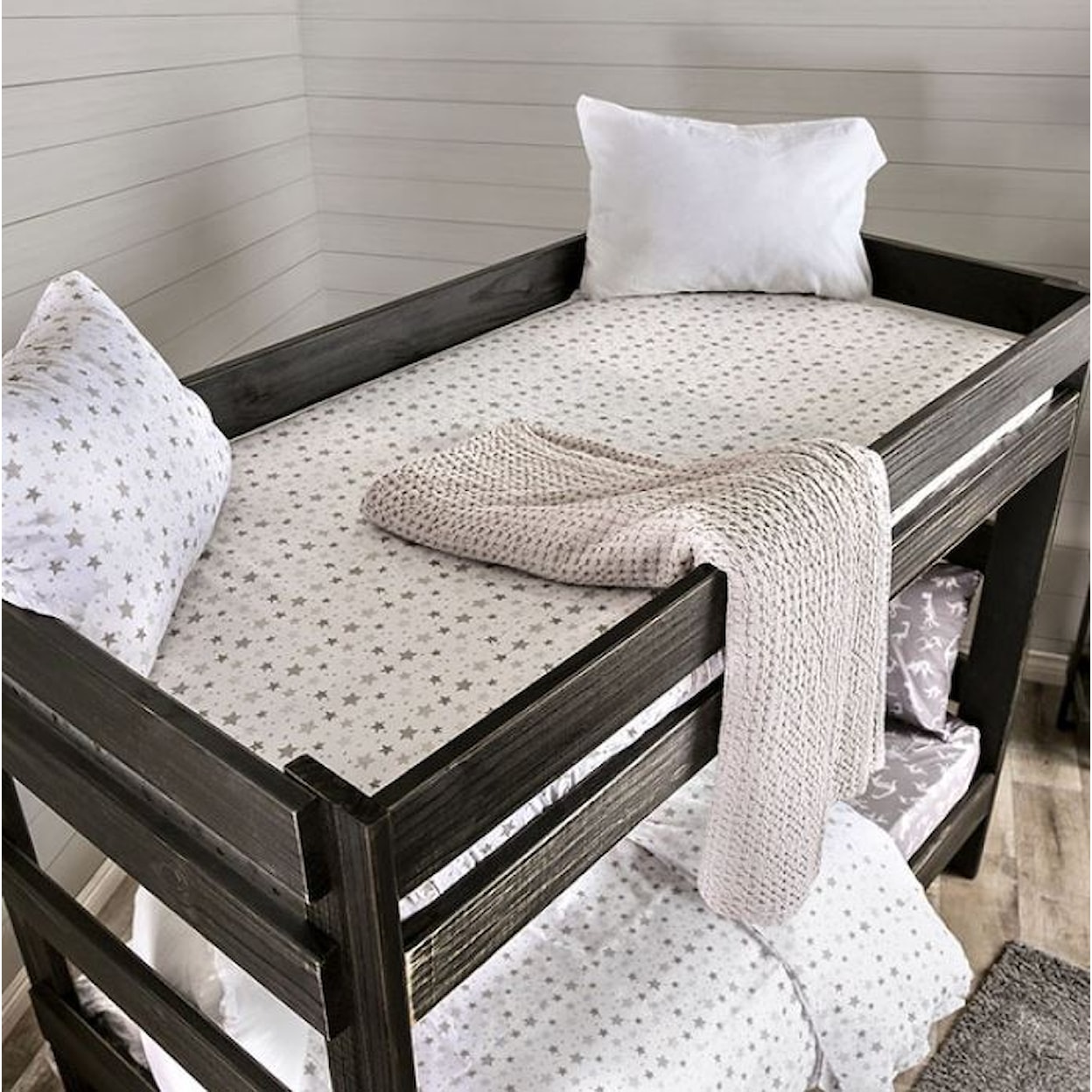 Furniture of America - FOA Arlette Twin/Twin Bunk Bed with 2 Slat Kits